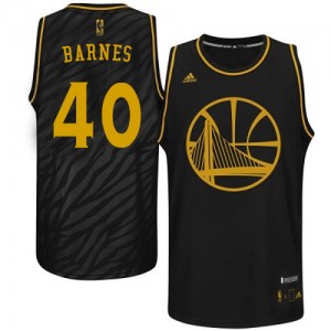 Golden State Warriors #40 Adidas Precious Metals Fashion Noir Authentic Maillot d'équipe de NBA vente en ligne - Harrison Barnes pour Homme