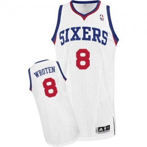 Philadelphia 76ers Tony Wroten #8 Home Authentic Maillot d'équipe de NBA - Blanc pour Homme