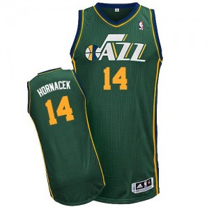 Utah Jazz #14 Adidas Alternate Vert Authentic Maillot d'équipe de NBA en soldes - Jeff Hornacek pour Homme