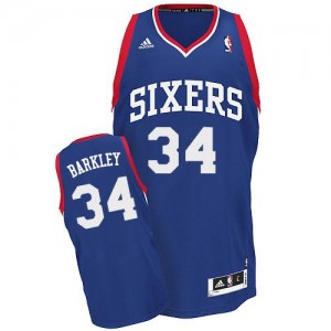 Maillot NBA Bleu royal Charles Barkley #34 Philadelphia 76ers Alternate Swingman Homme Adidas