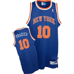 New York Knicks #10 Adidas Throwback Bleu royal Authentic Maillot d'équipe de NBA la meilleure qualité - Walt Frazier pour Homme