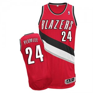 Portland Trail Blazers #24 Adidas Alternate Rouge Authentic Maillot d'équipe de NBA préférentiel - Mason Plumlee pour Homme