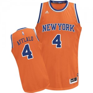 New York Knicks #4 Adidas Alternate Orange Swingman Maillot d'équipe de NBA Prix d'usine - Arron Afflalo pour Femme