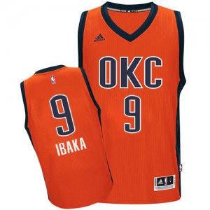 Oklahoma City Thunder #9 Adidas climacool Orange Swingman Maillot d'équipe de NBA pas cher - Serge Ibaka pour Homme
