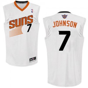 Maillot NBA Phoenix Suns #7 Kevin Johnson Blanc Adidas Authentic Home - Homme