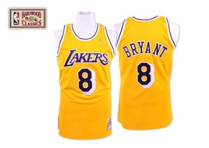 Los Angeles Lakers Mitchell and Ness Kobe Bryant #8 Throwback Swingman Maillot d'équipe de NBA - Or pour Homme
