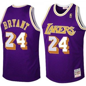 Los Angeles Lakers #24 Mitchell and Ness Throwback Violet Authentic Maillot d'équipe de NBA en vente en ligne - Kobe Bryant pour Homme