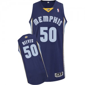 Memphis Grizzlies Bryant Reeves #50 Road Authentic Maillot d'équipe de NBA - Bleu marin pour Homme
