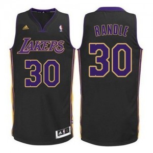 Maillot NBA Los Angeles Lakers #30 Julius Randle Noir Violet NO. Adidas Swingman - Homme