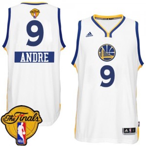 Maillot Adidas Blanc 2014-15 Christmas Day 2015 The Finals Patch Authentic Golden State Warriors - Andre Iguodala #9 - Homme