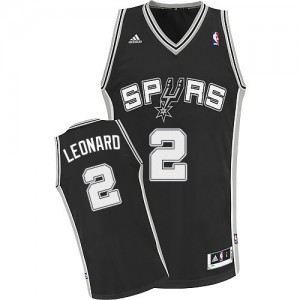 Maillot NBA San Antonio Spurs #2 Kawhi Leonard Noir Adidas Swingman Road - Homme