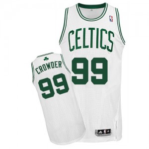 Maillot Adidas Blanc Home Authentic Boston Celtics - Jae Crowder #99 - Homme