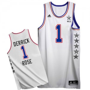 Maillot NBA Chicago Bulls #1 Derrick Rose Blanc Adidas Swingman 2015 All Star - Homme