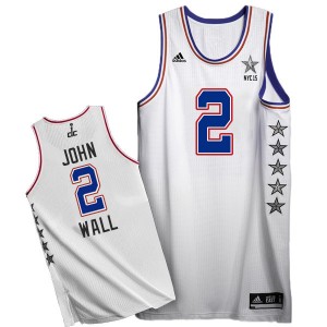 Maillot NBA Blanc John Wall #2 Washington Wizards 2015 All Star Authentic Homme Adidas