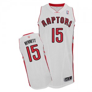 Maillot NBA Toronto Raptors #15 Anthony Bennett Blanc Adidas Authentic Home - Homme