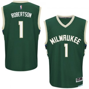 Milwaukee Bucks #1 Adidas Road Vert Authentic Maillot d'équipe de NBA en soldes - Oscar Robertson pour Homme