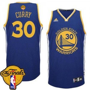 Maillot Adidas Bleu Resonate Fashion 2015 The Finals Patch Swingman Golden State Warriors - Stephen Curry #30 - Homme
