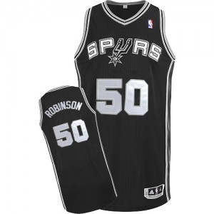 San Antonio Spurs David Robinson #50 Road Authentic Maillot d'équipe de NBA - Noir pour Homme