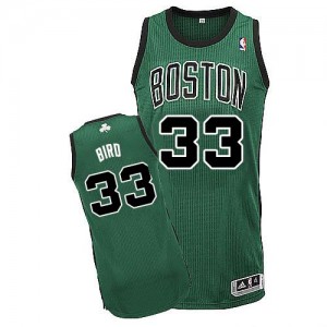Boston Celtics Larry Bird #33 Alternate Authentic Maillot d'équipe de NBA - Vert (No. noir) pour Enfants