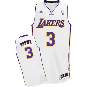 Maillot Adidas Blanc Alternate Swingman Los Angeles Lakers - Anthony Brown #3 - Homme