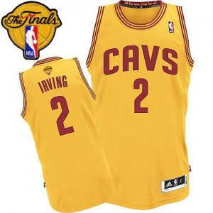 Maillot Authentic Cleveland Cavaliers NBA Alternate 2015 The Finals Patch Or - #2 Kyrie Irving - Homme