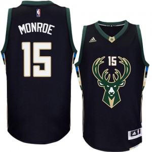 Milwaukee Bucks Greg Monroe #15 Alternate Authentic Maillot d'équipe de NBA - Noir pour Homme