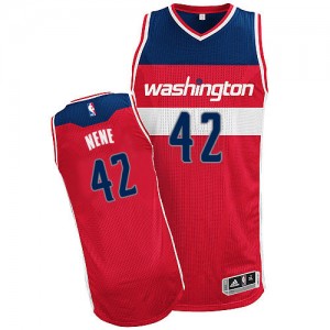 Maillot NBA Authentic Nene #42 Washington Wizards Road Rouge - Homme