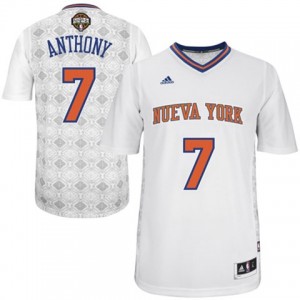 New York Knicks Carmelo Anthony #7 New Latin Nights Authentic Maillot d'équipe de NBA - Blanc pour Homme