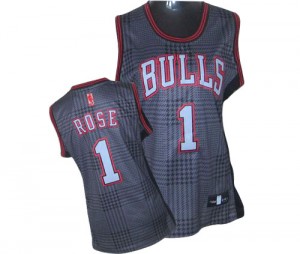 Chicago Bulls #1 Adidas Rhythm Fashion Noir Authentic Maillot d'équipe de NBA prix d'usine en ligne - Derrick Rose pour Femme