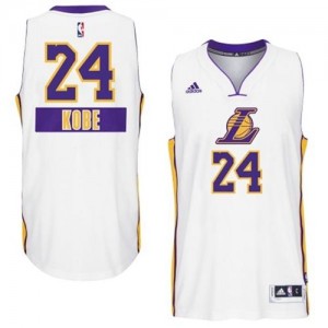 Maillot Adidas Blanc 2014-15 Christmas Day Authentic Los Angeles Lakers - Kobe Bryant #24 - Homme