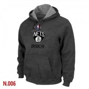 Brooklyn Nets Gris foncé Sweat à capuche d'équipe de NBA pas cher - pour Homme