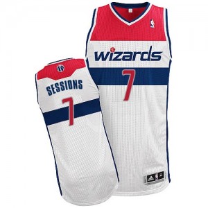 Maillot NBA Washington Wizards #7 Ramon Sessions Blanc Adidas Authentic Home - Homme