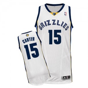 Maillot NBA Blanc Vince Carter #15 Memphis Grizzlies Home Authentic Homme Adidas