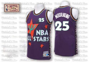 Maillot Authentic Charlotte Hornets NBA Throwback 1995 All Star Violet - #25 Alonzo Mourning - Homme