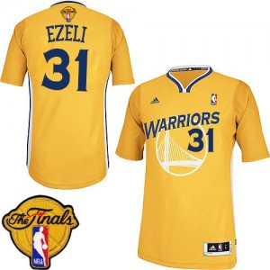 Maillot NBA Or Festus Ezeli #31 Golden State Warriors Alternate 2015 The Finals Patch Swingman Homme Adidas