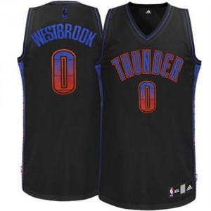Maillot NBA Authentic Russell Westbrook #0 Oklahoma City Thunder Vibe Noir - Homme