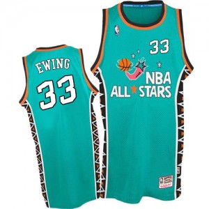 New York Knicks #33 Mitchell and Ness 1996 All Star Throwback Bleu clair Swingman Maillot d'équipe de NBA la meilleure qualité - Patrick Ewing pour Homme