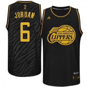 Los Angeles Clippers DeAndre Jordan #6 Precious Metals Fashion Swingman Maillot d'équipe de NBA - Noir pour Homme