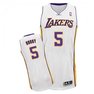 Los Angeles Lakers Robert Horry #5 Alternate Authentic Maillot d'équipe de NBA - Blanc pour Homme