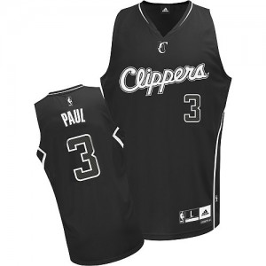 Maillot NBA Noir Chris Paul #3 Los Angeles Clippers Shadow Authentic Homme Adidas