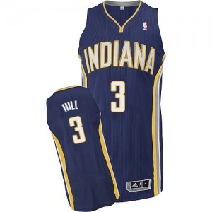 Indiana Pacers #3 Adidas Road Bleu marin Authentic Maillot d'équipe de NBA la meilleure qualité - George Hill pour Homme