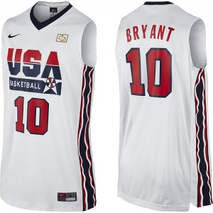 Team USA Nike Kobe Bryant #10 2012 Olympic Retro Swingman Maillot d'équipe de NBA - Blanc pour Homme