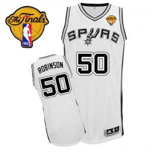 Maillot NBA Authentic David Robinson #50 San Antonio Spurs Home Finals Patch Blanc - Homme