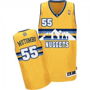 Maillot Authentic Denver Nuggets NBA Alternate Or - #55 Dikembe Mutombo - Homme