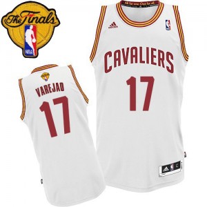 Maillot NBA Blanc Anderson Varejao #17 Cleveland Cavaliers Home 2015 The Finals Patch Swingman Homme Adidas
