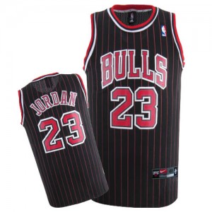 Chicago Bulls #23 Nike Throwback Noir Rouge Authentic Maillot d'équipe de NBA achats en ligne - Michael Jordan pour Homme