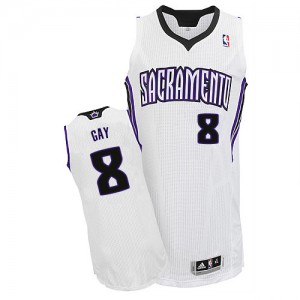 Maillot NBA Authentic Rudy Gay #8 Sacramento Kings Home Blanc - Homme