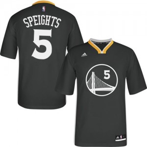 Maillot Adidas Noir Alternate Authentic Golden State Warriors - Marreese Speights #5 - Homme