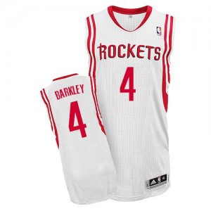 Houston Rockets Charles Barkley #4 Home Authentic Maillot d'équipe de NBA - Blanc pour Homme