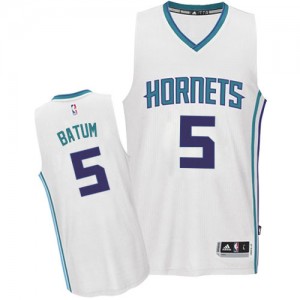 Maillot NBA Charlotte Hornets #5 Nicolas Batum Blanc Adidas Swingman Home - Homme